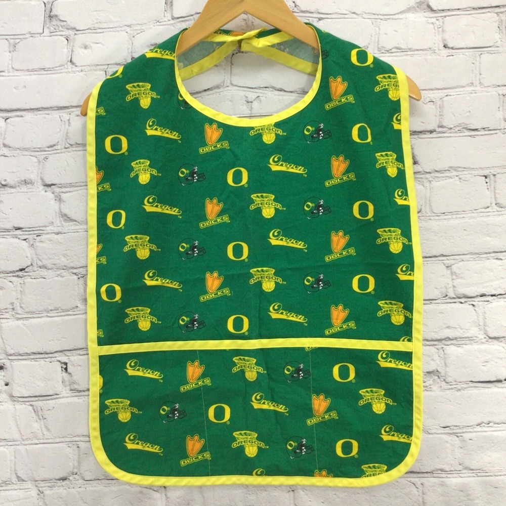 Oregon Ducks Bib Green Yellow Handmade